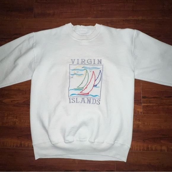 Other - Vintage 90s Virgin Islands Sweatshirt Made In USA Pull Over Sweater Size Medium